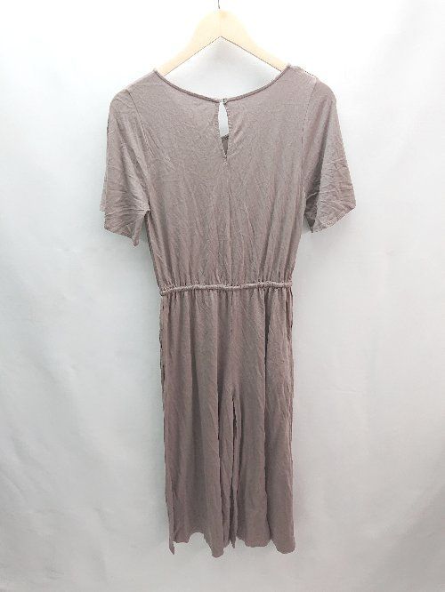 ◇ SLOBE IENA ウエストゴム シンプル ティアドロップ 半袖 オールインワン サイズ表記なし M相当 グレージュ レディース E 【中古】