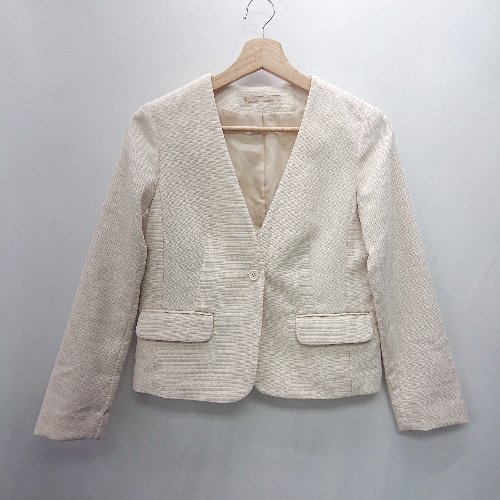 ◇ Θ ◎ ●美品● NATURAL BEAUTY BASIC 長袖 ジャケット サイズS ベージュ系 レディース E 【中古】