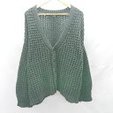 ◇ ⊇ Ellno Loset カギ編みニット 長袖 カーディガン ニット セーター サイズ F ブラック メンズ レディース E 【中古】