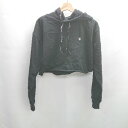 ◇ ⊇ GYDA ジェイダ ショート丈 長袖 パーカ サイズF ブラック レディース E 【中古】