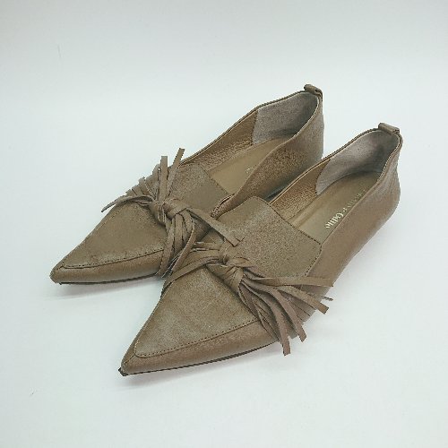 ◇ odetteeodile オデットエオディール ポインテッドトゥ 履き心地 バレエシューズ サイズ23.0 ブラウン レディース E 【中古】