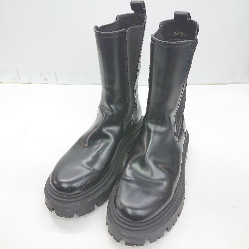 ■ ⊇ H&M エイチアンドエム ミドル丈 ブーツ サイズ37 ブラック レディース E 【中古】