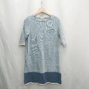 ◇ ⊇ BEAMS HEART ビームス ハート 七分袖 ミニ丈 ワンピース サイズ0 ブルー系 レディース E 【中古】