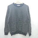 ◇ ⊇ ◎●未使用● UNITED ARROWS 総柄 長袖 ニット セーター サイズM ネイビー ホワイト メンズ レディース E 【中古】