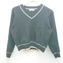 ◇ fifth フィフス ケーブル Vネック ストレッチ シンプル オシャレ 長袖 ニット 表記なし ブラック系 レディース E 【中古】