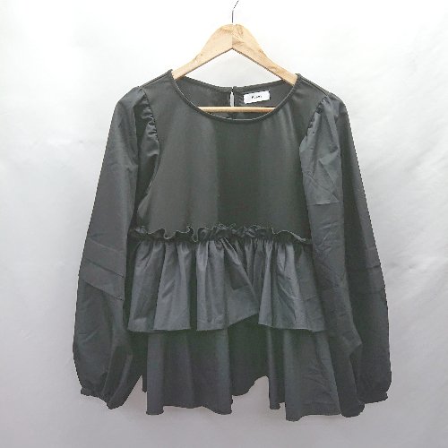 ◇ Θ Bonny ボニー フリル 長袖 チュニック サイズM ブラック レディース E 【中古】