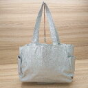 ◇ n'OrLABEL ノアール 大容量、中ボーダー ハンドバッグ シルバー レディース E 【中古】