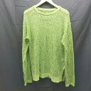 ◇ SELECT MOCA 透かし編み セーターサイドスリット 綿タッチ ニット フィッシュネット Mサイズ グリーン 女 E 【中古】
