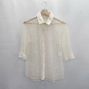 ◇ ⊂Φ CARVEN カルヴェン レース ハンガリー製 4分袖 ブラウス サイズ38 アイボリー レディース E 【中古】(4)