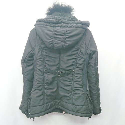 ◇ ⊇ BACKS バックス フェイクファー取り外し可能 長袖 中綿ジャケット サイズM ブラック レディース E 【中古】