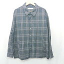 ◇ ⊇ HK WORKS LONDON エイチケーワークスロンドン ボタン付き 長袖 チェック柄シャツ サイズL ネイビー系 メンズ E 【中古】(4)