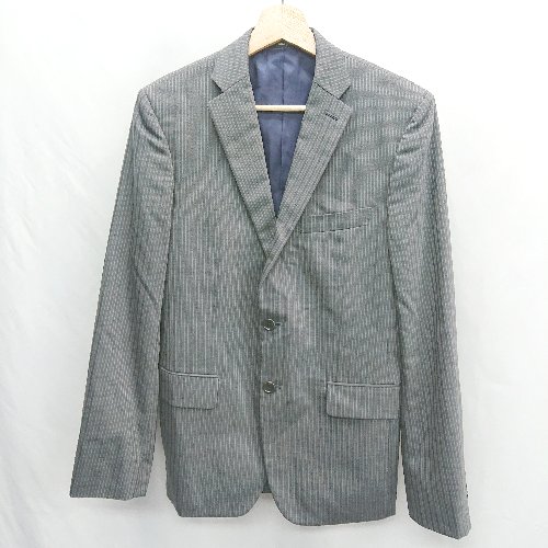 ◇ ⊂ COMME CA ISM コムサイズム 背抜き ストライプ柄 S パンツ スーツ サイズM グレー系 メンズ E 【中古】