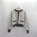 ◇ ⊇ natural couture ナチュラルクチュール 花柄 厚手 長袖 カーディガン サイズフリー ブラック レディース E 【中古】(4)