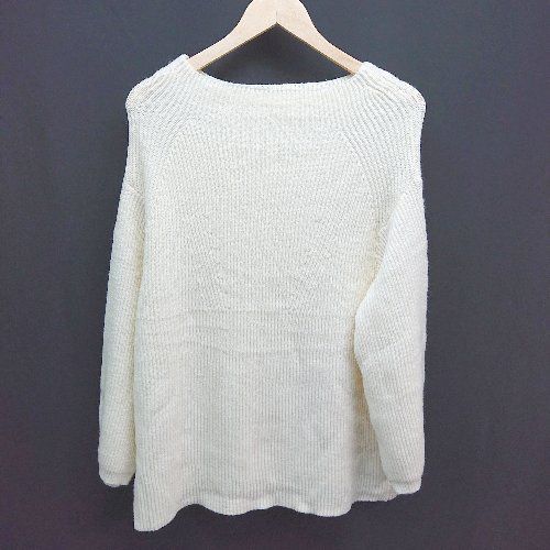 ◇ basement online 明るい 無地 シンプル ニット 長袖 セーター サイズF アイボリー レディース メンズ E 【中古】