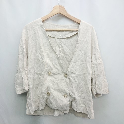 ◇ ⊂ R JUBILEE ダブルボタン 半袖 シャツ サイズF アイボリー レディース E 【中古】 ◇ ⊂ R JUBILEE ダブルボタン 半袖 シャツ サイズF アイボリー レディース E 【中古】