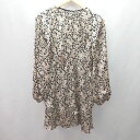 ◇ ZARA ザラ 花柄 綺麗め 大人可愛い ひざ丈 ワンピース サイズXS ベージュ系 レディース E 【中古】