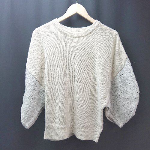 ◇ Te chichi TERRASSE ラウンドネック ビックシルエット 透け感なし 長袖 ニット サイズFREE ベージュ系 レディース E 【中古】