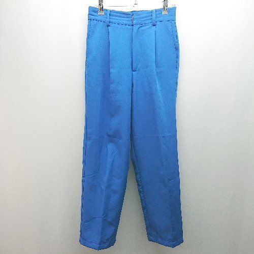 ◇ HOLIDAY シンプル カジュアル トララッド サラサラ生地 タック テーパード サイズM ロイヤルブルー ..