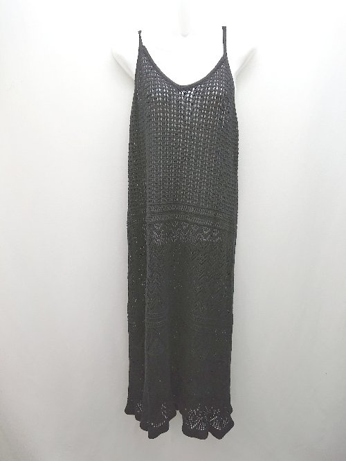 ◇ SELECT MOCA カジュアル あみあみ レイヤード シンプル ロング丈 ワンピース サイズF ブラック レディース E 【中古】