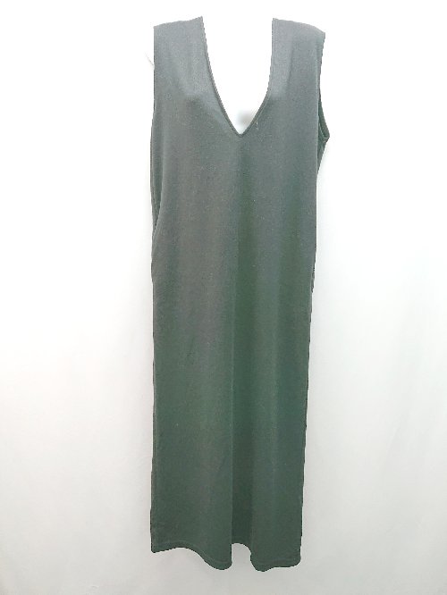◇ classicalelf クラシカルエルフ 無地 Vネック シンプル ゆったり ロング ワンピース サイズL ブラック レディース E 【中古】