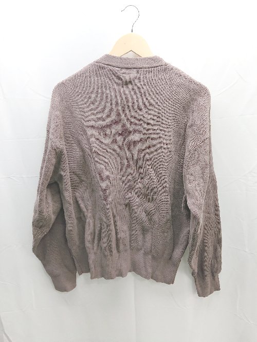 ◇ WYM ボタン　Vネック　ケーブル 長袖 カーディガン サイズS ブラウン系 メンズ E 【中古】