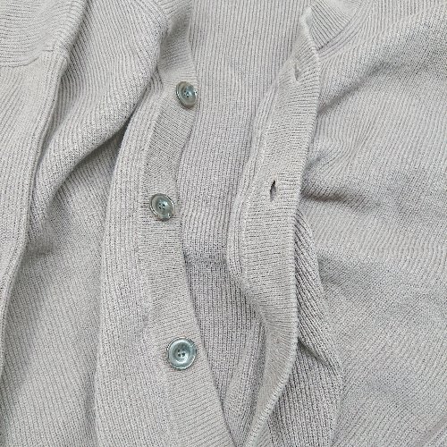 ◇ WYM ボタン　Vネック　ケーブル 長袖 カーディガン サイズS ブラウン系 メンズ E 【中古】