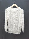 ◇ JEANASIS ジーナシス クルーネック ケーブル 起毛 長袖 ニット サイズF ホワイト系 レディース E 【中古】