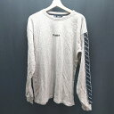 ◇ Kappa カッパ クルーネック 文字ロゴ ユニセックス 長袖 Tシャツ サイズM ベージュ メンズ レディース E 【中古】