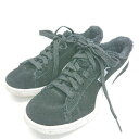 ◇ PUMA かっこいい ストリート ビッキー V2 ファー ローカットスニーカー サイズ23 ブラック ホワイト レディース E 【中古】