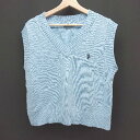 ◇ U.S.POLO ASSN カジュアル シンプル 刺繡 ワンポイント ニット ベルト サイズF ライトブルー レディース E 【中古】(4)
