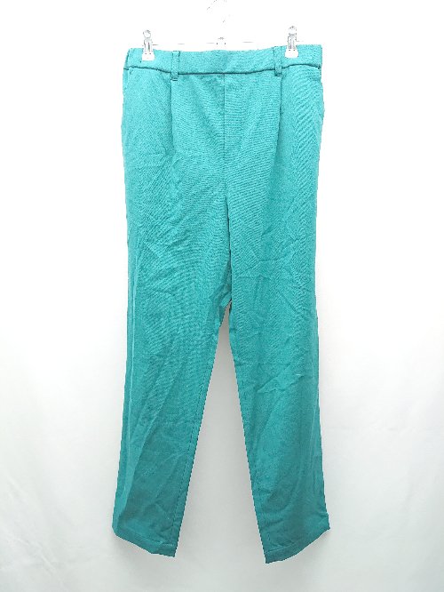 楽天フクワウチ◇ LEPSIM レプシィム バックウエストゴム シンプル 綺麗め サラサラ生地 スラックス サイズLL グリーン レディース E 【中古】