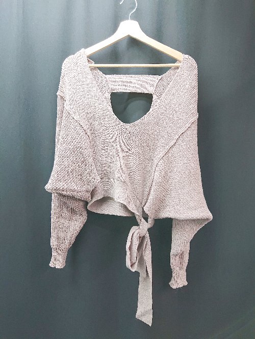 ◇ CIAOPANIC TYPE サイドリボン オープンデザイン おしゃれ 大人っぽい 長袖 ニット サイズONE ピンク レディース E 【中古】