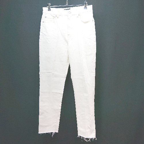 ◇ N.O.R.C ノーク 切りっぱなし ストレッチ ストレート デニム サイズ30 ホワイト レディース E 【中古】