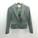 ◇ The Way of Chic 裏地あり 厚手 両サイドポケット 長袖 ジャケット サイズ0 グレー レディース E 【中古】(4)