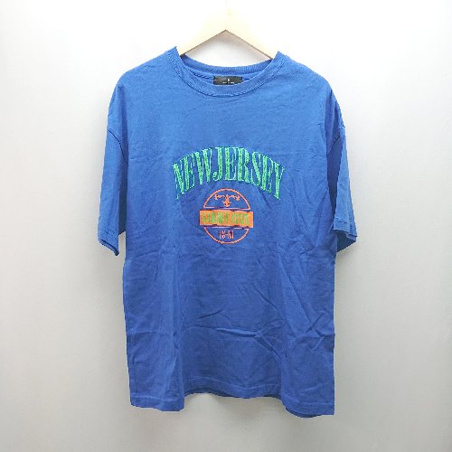 ◇ MONO-MART モノマート ロゴ 文字 シンプル メンズライク カジュアル 半袖 Tシャツ サイズL ブルー マルチ レディース E 【中古】