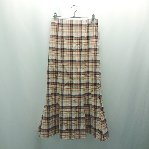 ◇ ◎ ●未使用● earth music&ecology ウエストゴム チェック柄 ロング丈 フレア スカート サイズS マルチ レディース E 【中古】