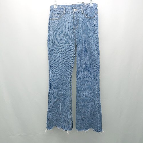 ◇ CAPRICIEUX LE'MAGE 切りっぱなし デニム フリンジ カジュアル ストレート ジーンズ サイズ38 ブルー レディース E 【中古】