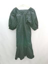 ◇ natural couture ガーリー パフスリーブ カジュアル デート 半袖 ロング丈 ワンピース サイズS ブラック レディース E 【中古】