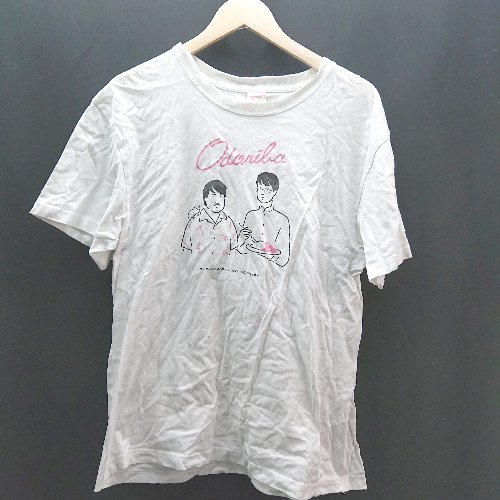 ◇ United Athle クルーネック プリント 空気階段 シンプル オシャレ 半袖 Tシャツ サイズL ホワイト レディース E 【中古】