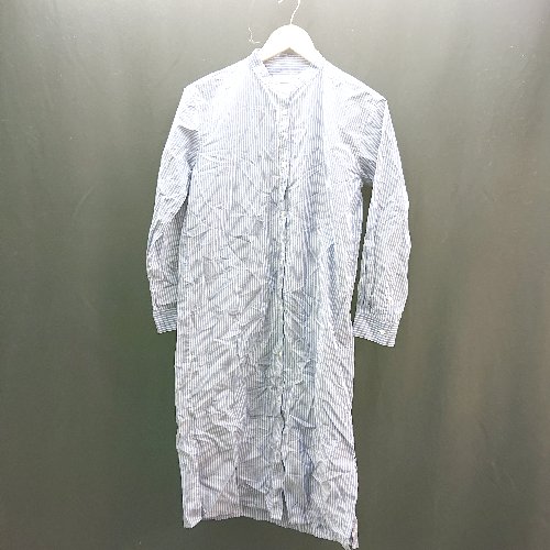 ◇ A day in the life UNITED ARROWS ノーカラー ボタン 薄手 シンプル 長袖 シャツ 表記なし ブルー レディース E 【中古】 ◇ A day in the life UNITED ARROWS ノーカラー ボタン 薄手 シンプル 長袖 シャツ 表記なし ブルー レディース E 【中古】