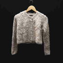 ◇ ZARA ザラ モヘア クルーネック 丸首 カーデ ベージュ シャギー ニット カーディガン Mサイズ アイボリー 女 E 【中古】(4)
