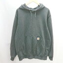◇ Carhartt カーハート フード パーカ カンガルーポケット ストリート アメカジ 長袖 フーディ サイズM ブラック E 【中古】