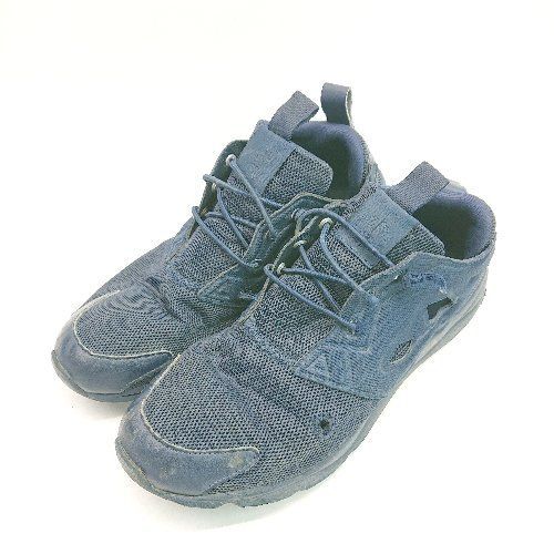 ◇ Reebok リーボック サイドゴア 紐調整 クッション性 軽量 シンプル スリッポン サイズ26.5 ネイビー系 メンズ E 【中古】