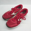 ◇ MIZUNO ミズノ ブランドロゴ 紐付属 シンプル オシャレ スポーツ スニーカー サイズ25.0 レッド系 レディース E 【中古】