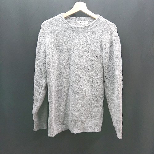 ◇ THE SHOP TK ラウンドネック リブ袖 カジュアル 無地 長袖 ニット サイズM グレー レディース (メンズ) E 【中古】