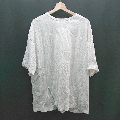 ◇ SHIPS シップス ラウンドネック 無地 シンプル スリット 半袖 Tシャツ サイズM ホワイト レディース (メンズ) E 【中古】