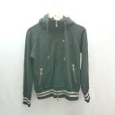 ◇ Rady レディ フーディー ジップアップ ワンポイント ラメライン 長袖 パーカー サイズS ブラック レディース E 【中古】