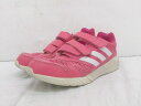 ◇ adidas AitaRun CF K CQ0032 ジュニア ベルクロ スニーカー シューズ サイズ24cm ピンク レディース E 【中古】