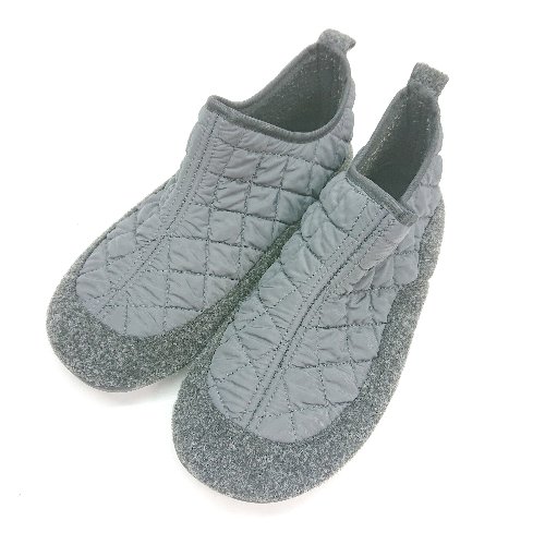 ◇ koyuk 中綿 キルト ブーツ スリッポン スリッパ ルーム シューズ サイズ40 ネイビー/グレー レディー..