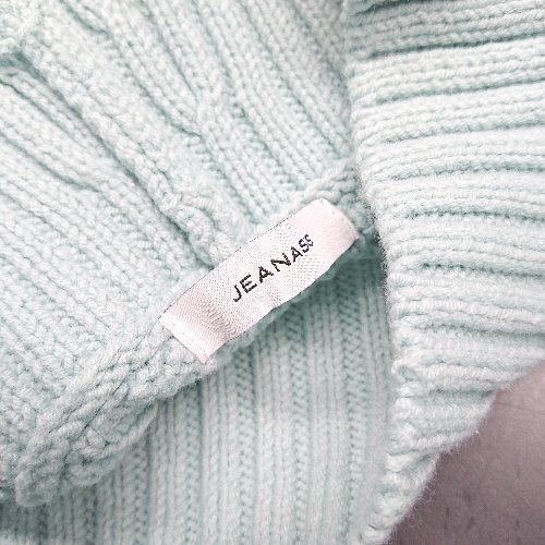 ◇ JEANASIS ジーナシス カジュアル ハイネック ケーブル編み 長袖 ニット サイズF パステルグリーン レディース E 【中古】